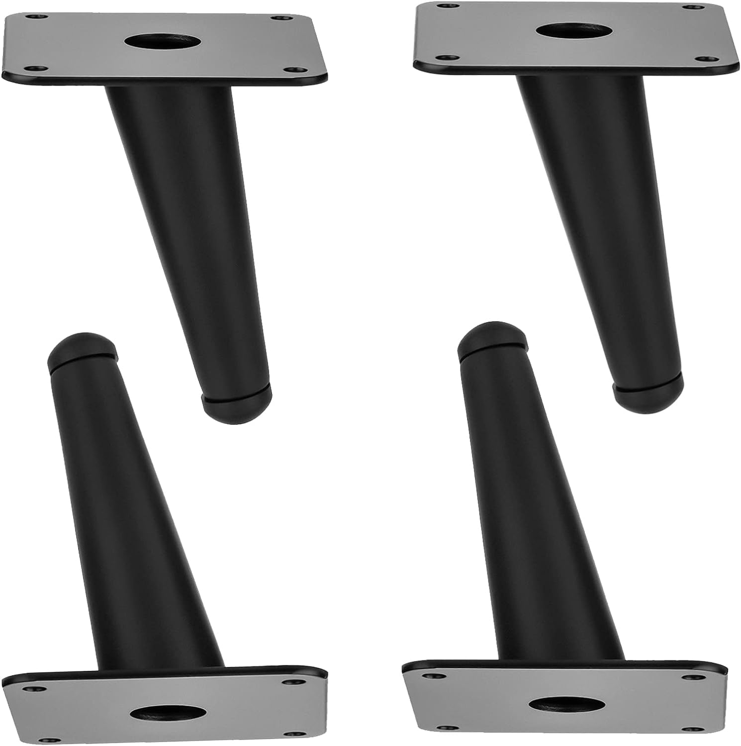 Rhllvj Black Furniture Feet, Modern Metal Sofa Feet, Tapered Furniture Support Feet, Set Of 4, Various Sizes (30Cm/11.8In,+Gold)(,55Cm/21.7In)