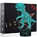 Produktbild Dinosaurier 3D Lampe Optische LED Täuschung Nachtlicht,Yunplus 7 Farbwech mit Acryl Flat & ABS Base & USB-Ladegerät ändern Berühren Sie Botton Schreibtisch lampe Tischleuchte (dinosaur-9)