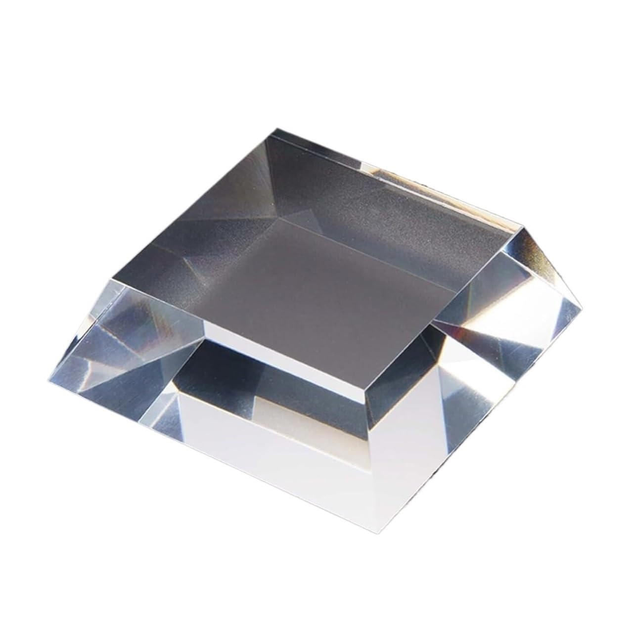 LQZAXSRDR Clear Acrylic Display Block, Solid Polished Acrylic Display Block Beveled Trapezoidal Clear 2cm Thick Multiple Sizes(8x8)