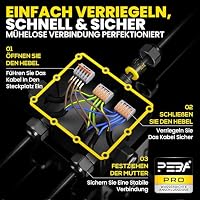 PEBA Abzweigdose IP68 Verteilerdose Wasserdichte Kabelverbinder Klemmdose für Aussen 5-Wege für Kabel mit einem Durchmesser von 4–14 mm, Schwarz – Ansicht 4