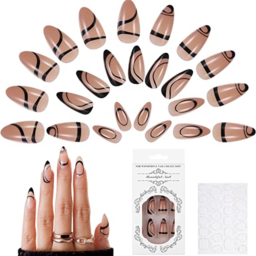 Image of MAYCREATE French Press On Nails, 24pcs, Artificial Gel Set