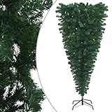 vidaXL Albero di Natale Capovolto con Supporto Verde 240 cm in PVC