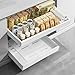 LUXECOVE Cassetto Telescopico Portaoggetti da Cucina, Espandibile 32-52 cm, Estraibile, Slide Out Drawers, Non è Necessario Praticare Fori (Bianco)