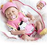 BYNPK Sleeping Reborn Baby Dolls Boy Silicone Full Body Realistic Reborn Boy Doll 18 inch Eyes Closed Anatomically Correct Silicone Newborn Baby Doll