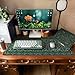 iCasso Desk Mat for Keyboard and Mouse, Large Mouse Pad, Desk Pad Mat, Anti-Slip Big Mousepad with Stitched Edges for Computer Desktop(Deep Green)