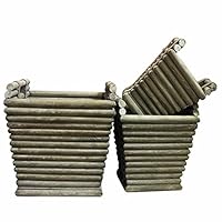 Algopix Similar Product 7 - Benjara Old Style Wooden PlantersSet
