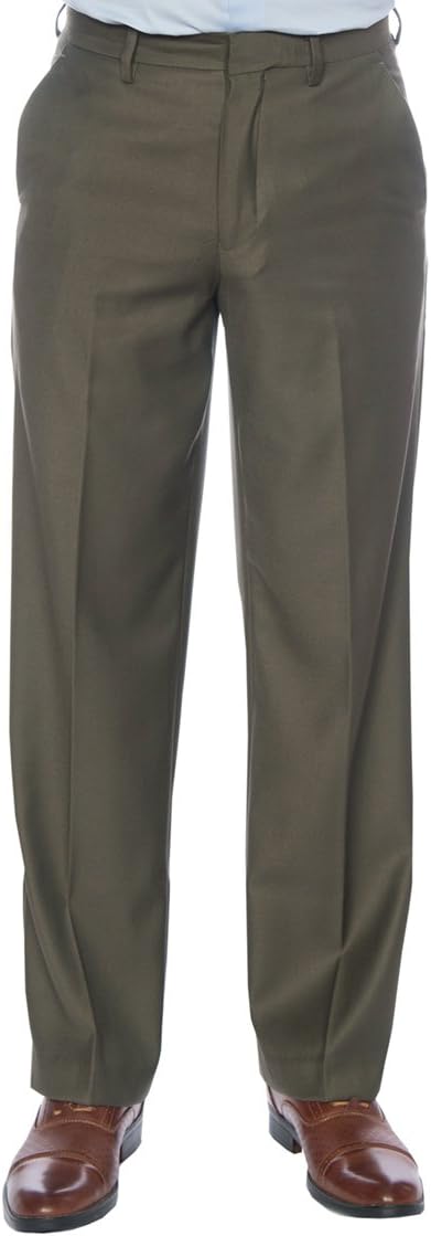 Men’s Premium Dress Pants – Slim Fit or Classic Fit Flat Front Slacks, Multiple Colors, Work & Formal Wear
