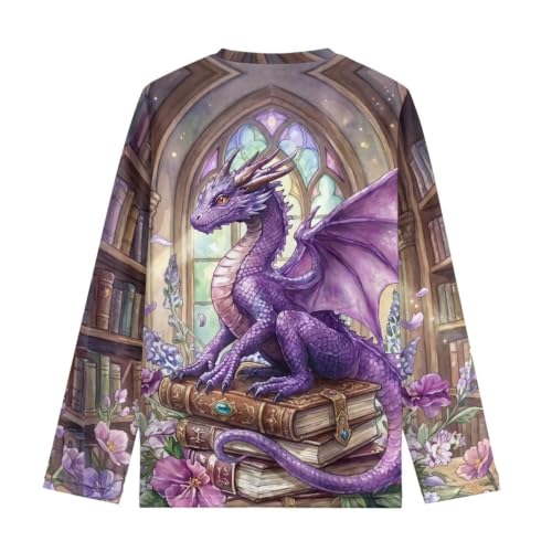 Image of WELLFLYHOM Long Sleeve T-Shirt for Boys Girls 3-16 Years Old Tee Tops Crewneck Pullover Shirts Fall Outfits