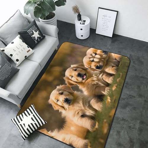 Tapis de luxe Golden Retriever imprimé de qualité supérieure pour sol