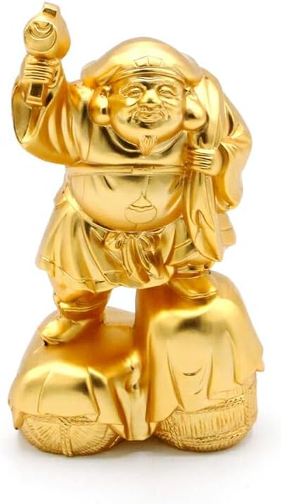 中国工芸品 青色と金色の青龍 ダンシングドラゴン 風水アイテム 富と