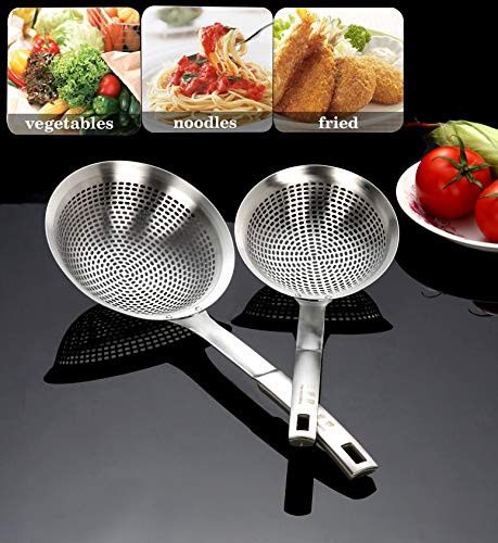 Skimmer Ladle, Skimmer Spoon,304 Stainless Steel Skimmer 14.5 Ln For Cooking Frying Skimming.colander/Strainer Stainless Steel #TOP1