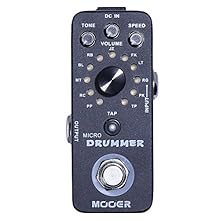 11 Genres of drum patterns 3 controls, 121 Drum beats in total Tap Tempo Runs on a DC 9V Adapter power supply (not included)