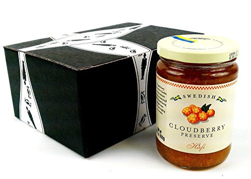 Hafi Swedish Cloudberry Preserves, 14.1 Oz Jar In A Blacktie Box #TOP2