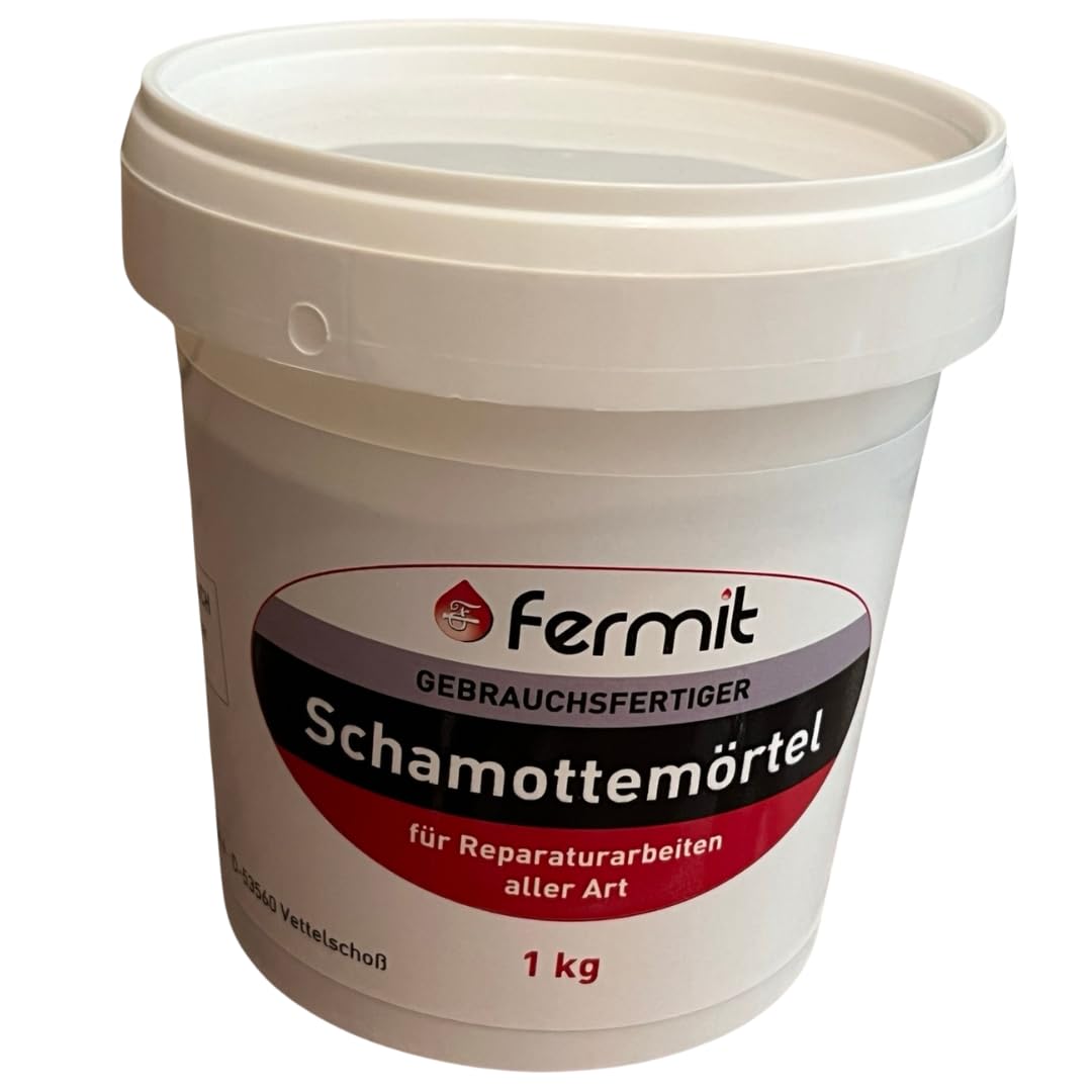 Schamottemörtel 1kg - gebrauchsfertiger keramisch feuerfester Mörtel - Feuerfest bis 1600°C