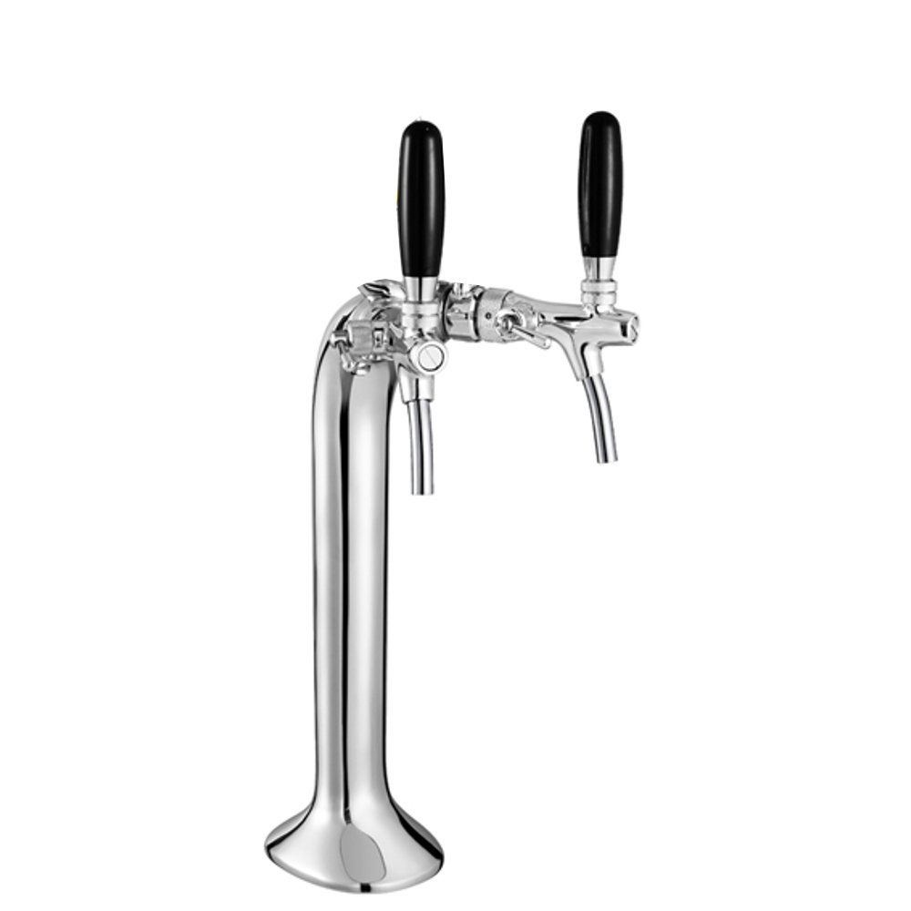 Schanksäule Classic/Cobra 2 leitig Chrom mit Kompensator Schankhähnen