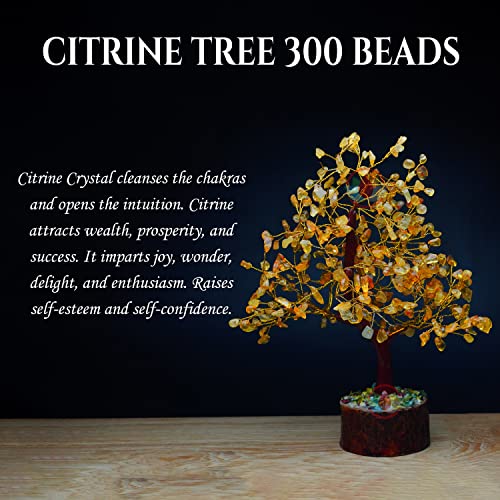 Image of REMEDYWALA Charged Energized Citrine Crystal Tree for Reiki Healing, Citrine Stone Tree Showpiece for Good Luck Home Decor, Beautiful Crystal Tree, Citrine Tree 300 Beads