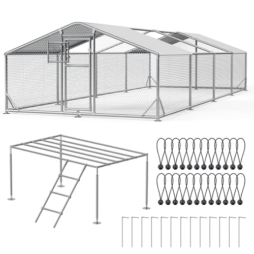 26x10FT Extra Large Metal Chicken Coop Perch, Functional