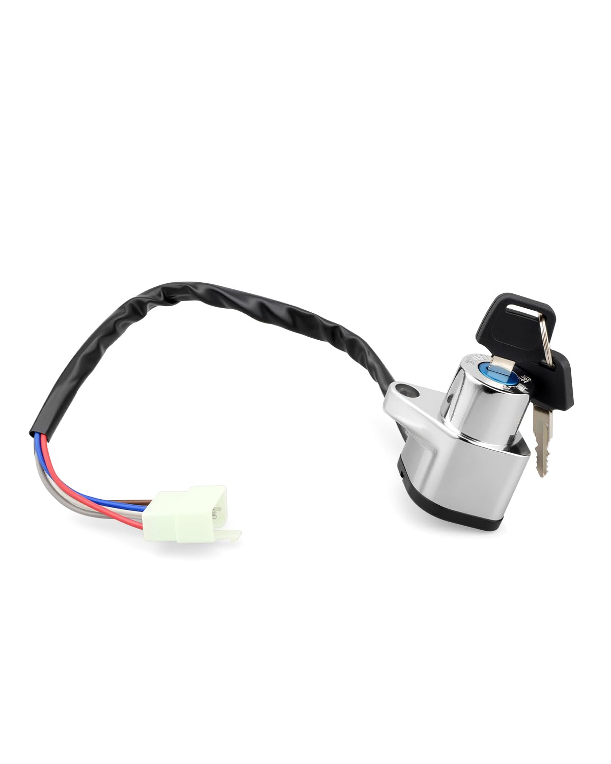 Ignition Switch with 2 Keys Fit for Kawasaki EN400 Vulcan 400 500, VN400 VN800 VN900 Vulcan Classic Drifter Custom 800 900, Replacement 27005-0032 27005-1204, Silver