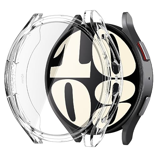 Spigen Ultra Hybrid Designed for Samsung Galaxy Watch 6 40mm Case Scratch-Resistant Overall Protective Cover with Screen Protector (2023) - Crystal Clear