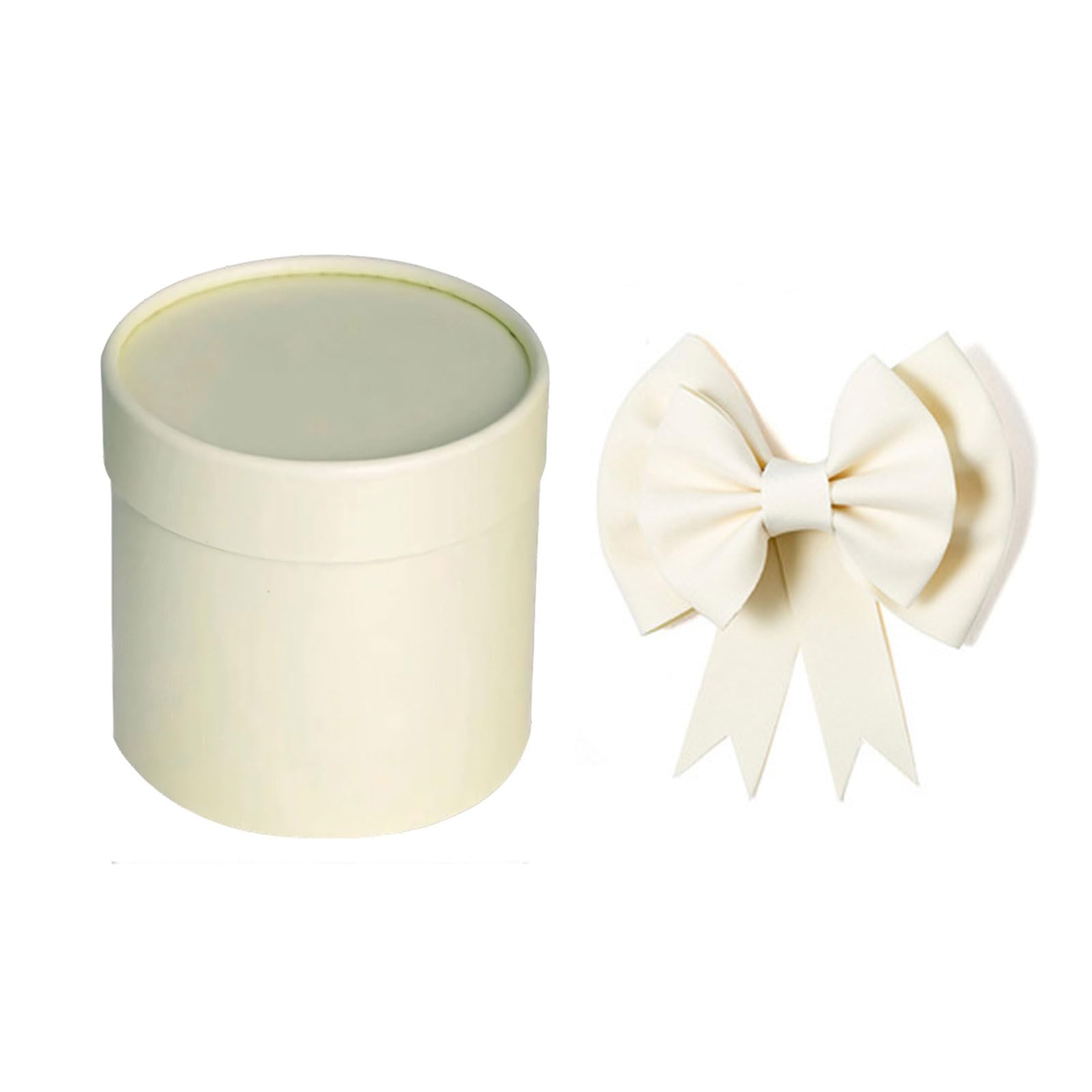 LUCKGONI Pack Of 1 Handmade Flowers Arrangement Bucket with Random Bows Small Round Paper Bucket for Homes Decors & Party Kind