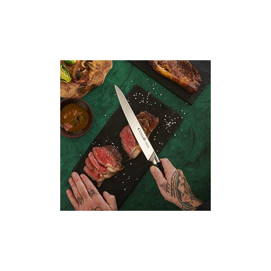CUTLUXE-Meat-Carving-Knife--9-Turkey-Carving-Knife--Razor-Sharp-Full-Tang--High-Carbon-German-Steel--Ergonomic-Handle-Design--Artisan-Series Cutluxe Turkey Carving Knife – 9" Carving Knife for Meat – Razor Sharp & Full Tang – High Carbon German Steel – Ergonomic Handle Design – Artisan Series