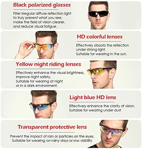 Miniatura 7 de Acesport Gafas de ciclismo deportivas polarizadas tres lentes intercambiables para hombres y mujeres para ciclismo correr pesca béisbol conducir golf