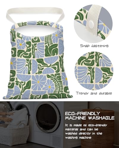 Image of Car Trash Can, Seat Back Hanging Trash Bag, Cute Canvas Garbage Bag, Essential Car Trash Bin Cars Organizers Floral Leaves