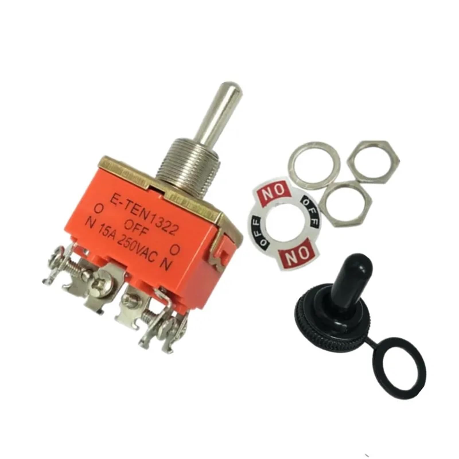 Interruptor de Palanca Naranja Serie E-TEN1021 1121 1122 1221 1321 1322, 15 A, 250 V CA, Encendido/Apagado, 2/3 Posiciones, 2/3/4/6 Pines.(Waterproof Cap)