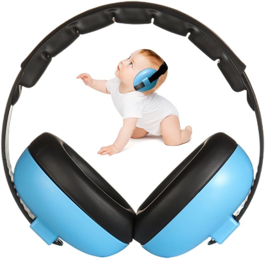 Tonity Noise Cancellation Ear Muffs for Kids Use Noise-cancelling Ear Muffs for Baby Toddler Ear Muffs for Noise Reduction Baby Ear Muffs for 0-3 Years Old On Flight Sleep Travel. (Sky Blue)