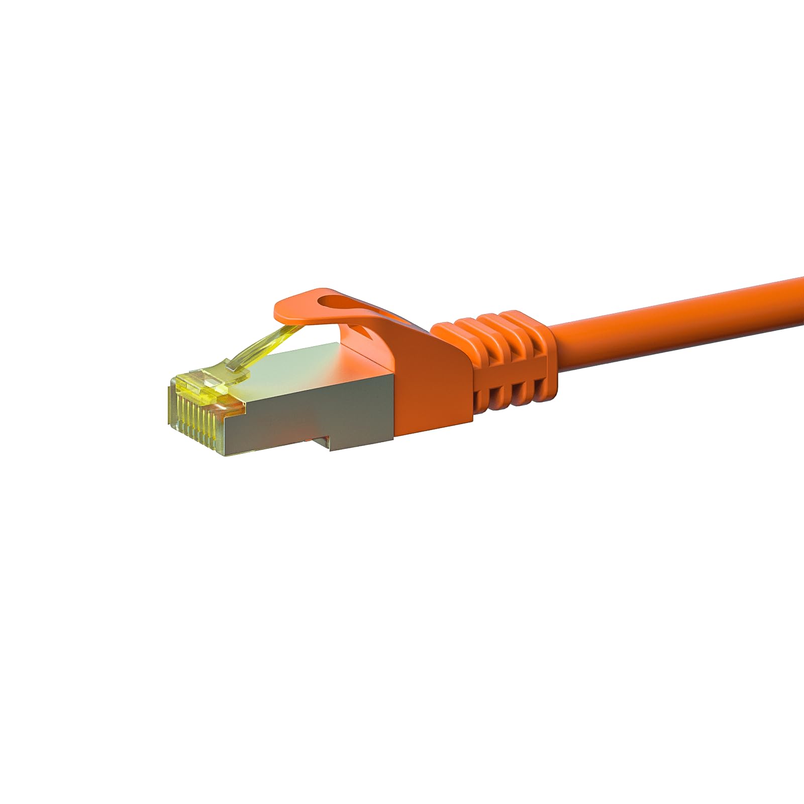 Câble CAT7 SFTP/PIMF Orange - 20m, POE, Ethernet, LAN, câble de raccordement, câble de données, RJ45 - pour armoire de serveur, commutateurs, routeurs, modems !