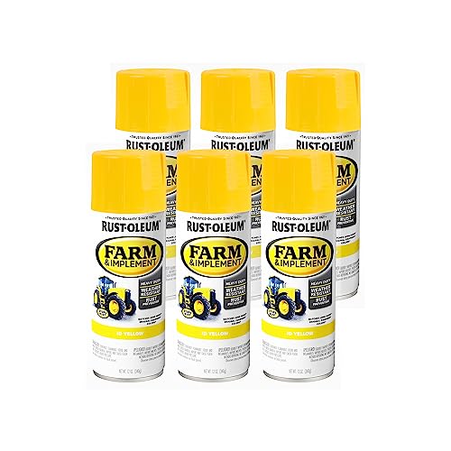 Image of Rust-Oleum 280129-6PK Farm & Implement Spray Paint, 12 oz, JD Yellow, (Pack of 6)
