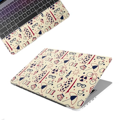 Image of Galaxsia Designer.Pattern Top+Wrist Pad Vinyl Laptop Skin /Sticker /Cover Upto 15.6 Inches Laptops Laminated-Removable-HD Quality Compatible for Hp-Dell-Sony-Lenovo-Asus etc.(15x10 Inches)