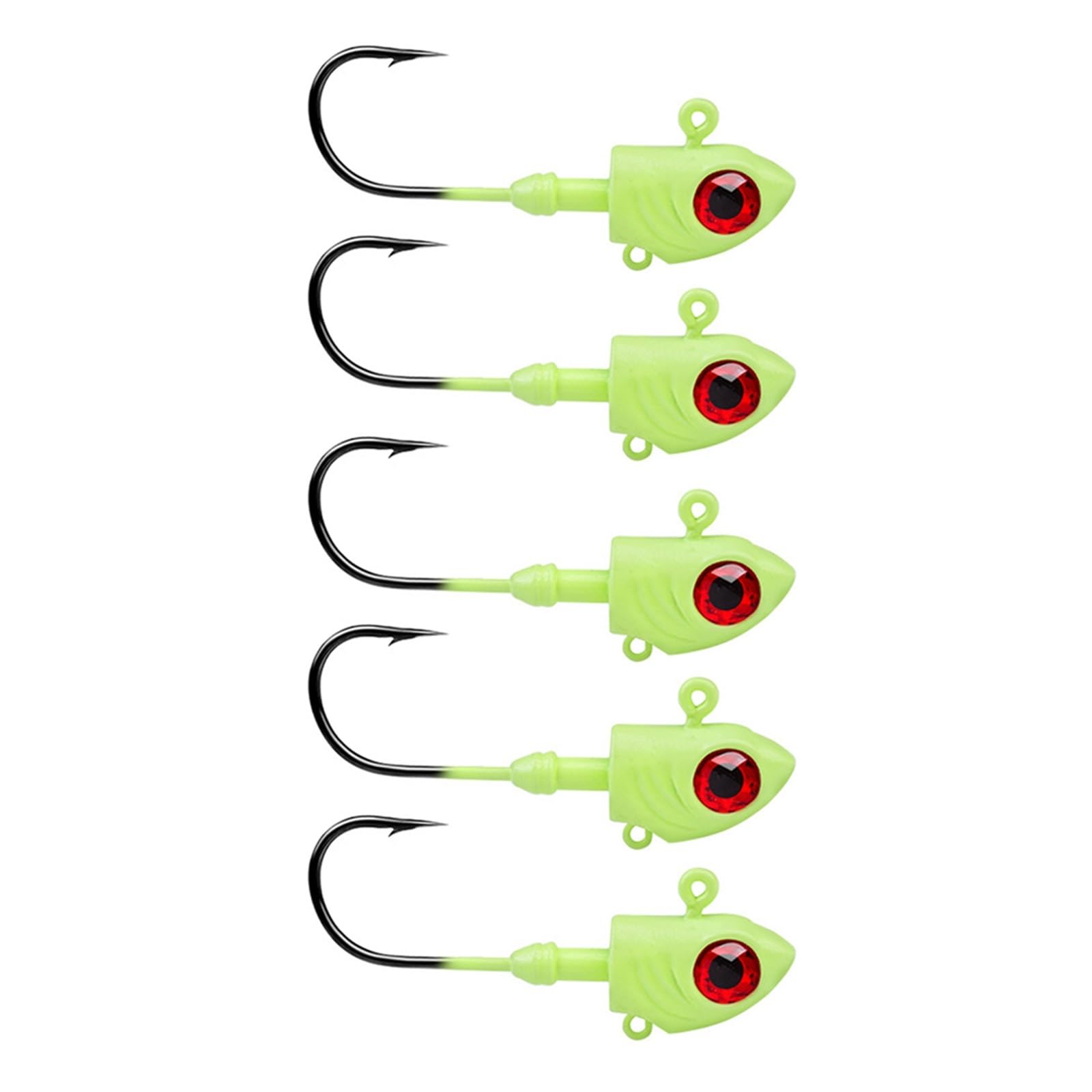 HEXEH Ami da Pesca 5pcs Morbido Amo jig Gancio Luminoso 10g-35g Amo da Pesca Testa Occhi 3D Simulazione Sangue Gancio Accessori for la Pesca Accessori per la Pesca