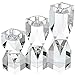Le Sens Amazing Home Large Crystal Candle Holders Set of 3, 4.6/6.2/7.7 inches Height, Elegant Heavy Solid Square Diamond Cut Tealight Holders Sets, Centerpiece for Home Decor, Wedding