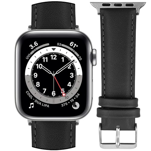 Image of DBLACK ''NAGATA2'' Compatible with Apple Watch Strap 42mm 44mm 45mm 46mm 49mm, Leather Watch Strap, Full Padded with Strong stitching, Matte Finish Watch Belt for iWatch Series 10 9 8 7 6 5 4 3 2 1 SE /SE2 and Ultra 2 /Ultra (Watch is Not Included)