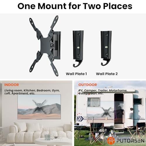 Putorsen Rv Tv Mount For 13-43 Inch Tvs And Up To 44Lbs, Quick Release Rv Tv Wall Mount With Dual Wall Plates thumb #1