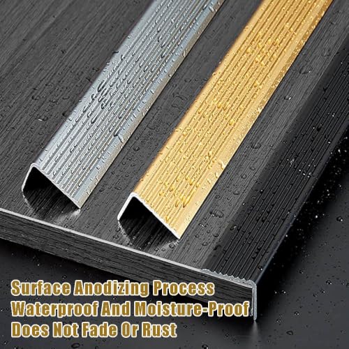 Perfil de borde de escalera aluminio 90cm protector antideslizante angular 5