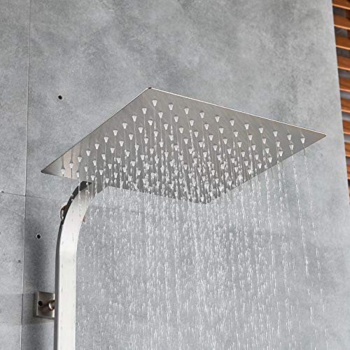Ensemble de douche nickel brossé avec mitigeur mural de 8 pouces