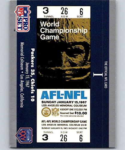 1990 Pro Set Super Bowl 160 Football #1 SB I Ticket Official Standard Sized NFL Trading Card