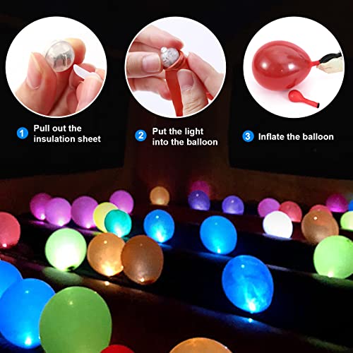 Image of ZGWJ 100PCs Mini Led Lights for Paper Lantern, Led Balloons Light up Balloons for Neon Party Lights Easter Eggs Christmas Halloween Birthday Party Wedding Decoration
