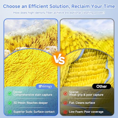Image of Teletrogy Shoe Washing Machine Bag, Laundry Shoe Bag for Washer & Dryer, Shoe Bag for Washing Machine Hands-free Plush Fibers Shoe Cleaning Bag Reusable for Sneakers Tennis Shoes, Yellow 2Pcs