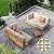 Grand patio 4-Piece Wicker Patio Furniture Set, Boho Outdoor Sectional Sofa with Water Resistant Thick Cushions (Coffee Table Not Included), Beige