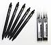 Pilot Frixion Ball Knock Retractable Erasable Gel Ink Pens,fine Point, - 0.7 Mm - Black Ink- Value set of 5 & 6 Gel Ink Pen Refill Pack
