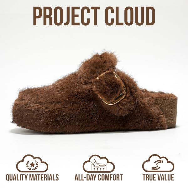 Image of Project Cloud Clogs for Women Footwear - Memory Foam and Non-Slip Platform Wedges Heels for Women Mules & Clogs 2026 - Comfortable Stylish Slip-On with Adjustable Straps (Rhona, Brown, 10)