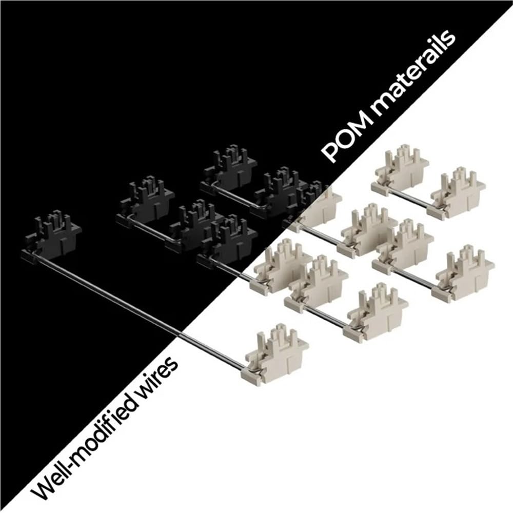 Designer Studio Adaptive Plate-Mount Stabilizer Per Tastiera Meccanica(Black,6.25U_NON-LUBED)