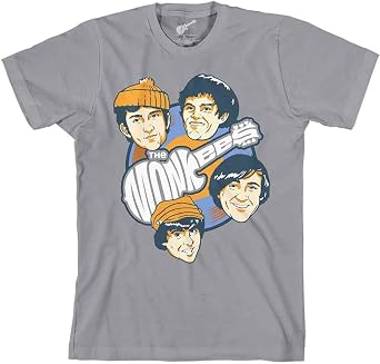 The Monkees T Shirt Vinyl Heads Band Logo Official Mens Grey Size M