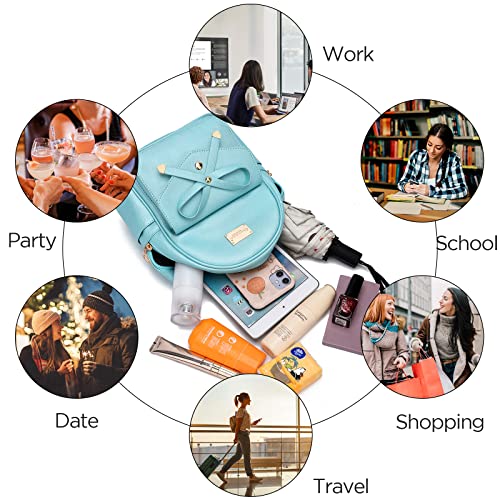 Image of I IHAYNER Girls Bowknot Cute Leather Backpack Mini Backpack Purse for Women