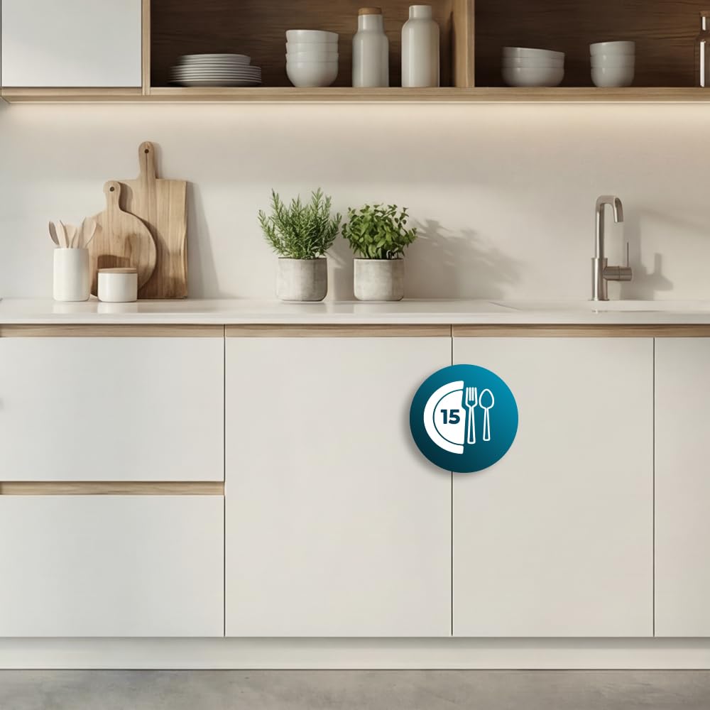 Cecotec Lave-vaisselle Intégrable 60cm Bolero Aguazero 6620 Full-BI C. 1850W, 15 Couverts, 8 Programmes, Moteur Inverter, Écran FullColor, Smart Wash, Turbo Dry+, AutoClean, Demi-Charge, Dual Zone