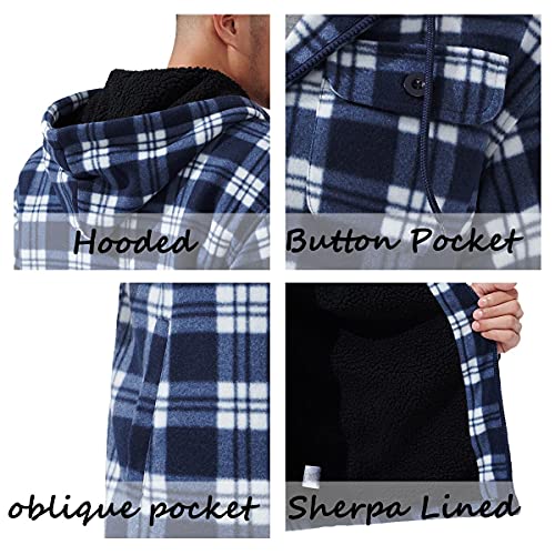 Image of Gary Com Heavyweight Sherpa Hoodies for Men, Thick Fleece Lined Full Zip Up Winter Warm Sweatshirts Work Jackets