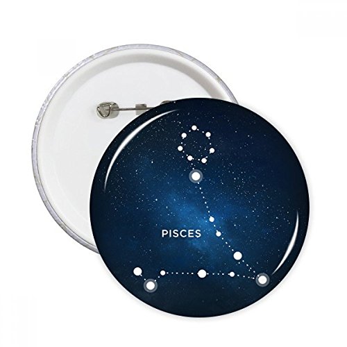 Badge rond Poissons Constellation épinglette pour vêtement customisation lot de 5 pièces S